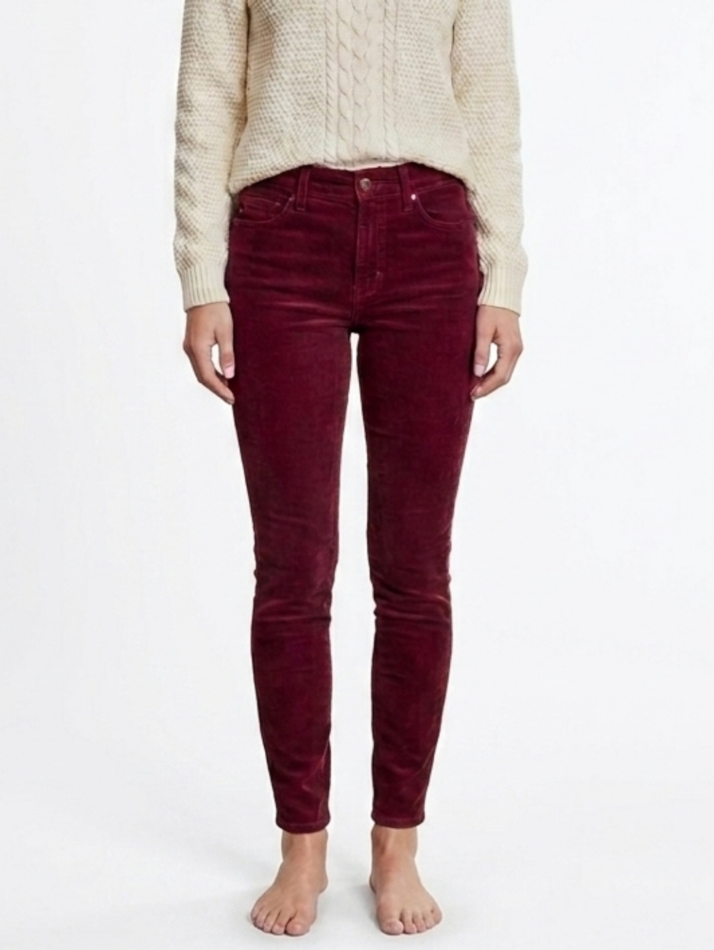 Agave Denim AVA Riding corduroy Legging in Burgundy Sz 25